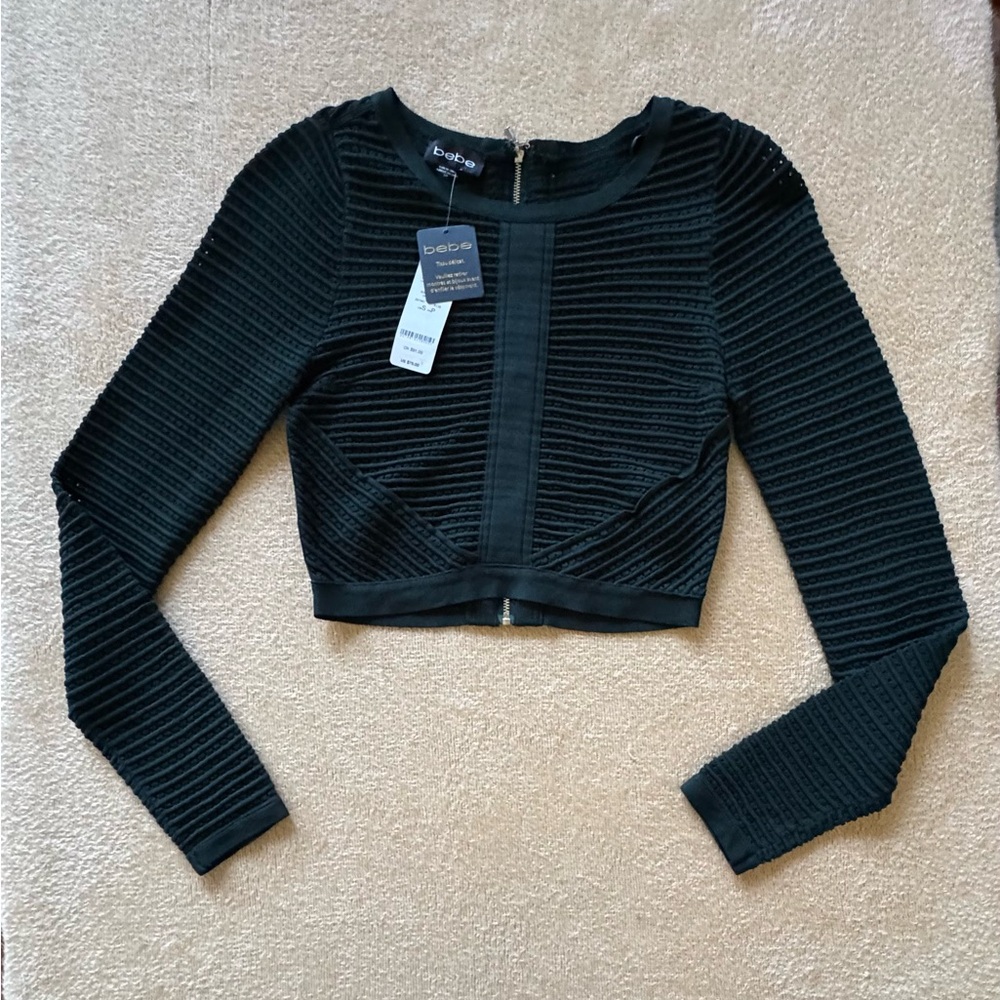 Bebe Forest Green Ribbed Top